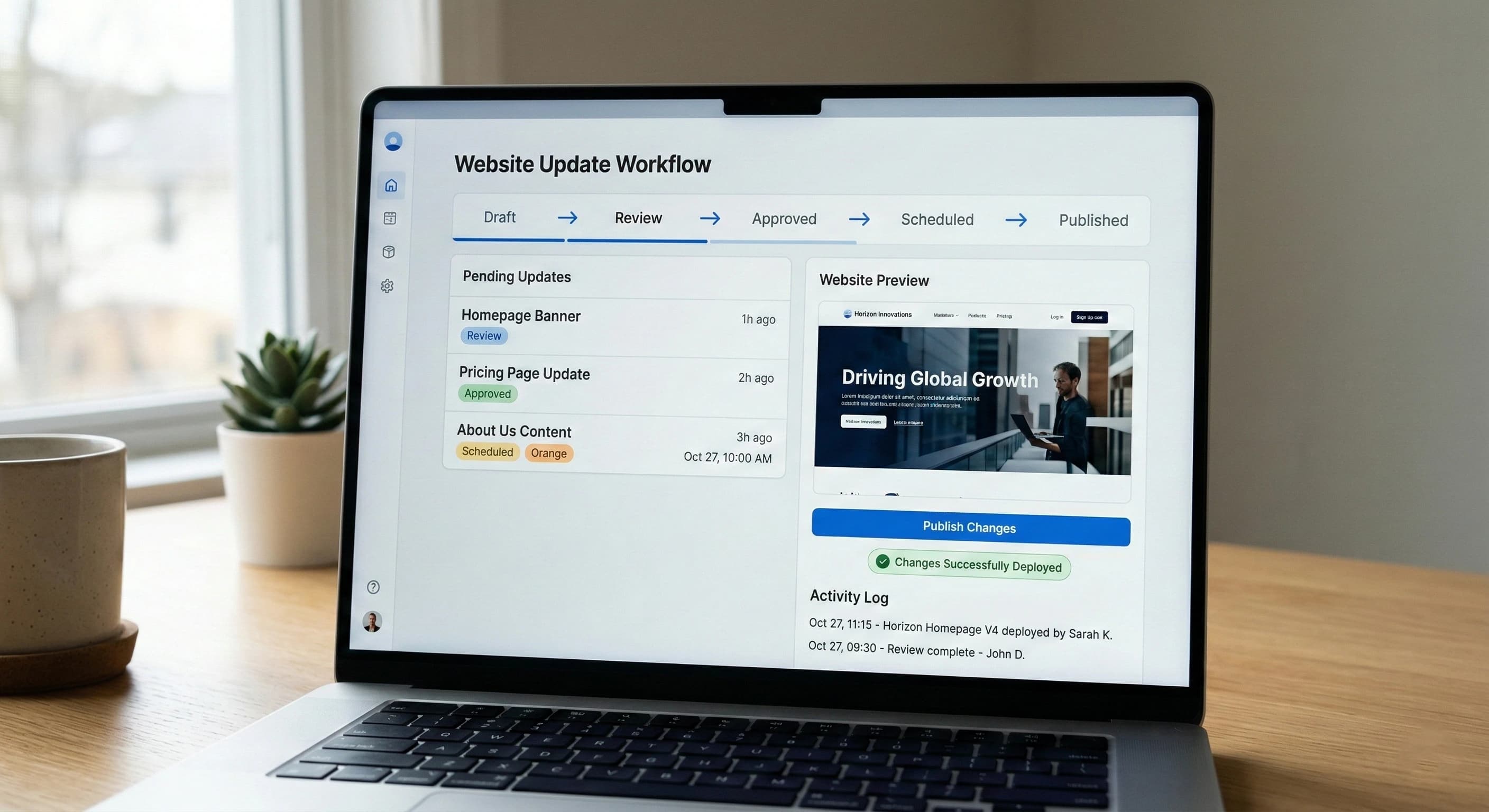 Website updates workflow