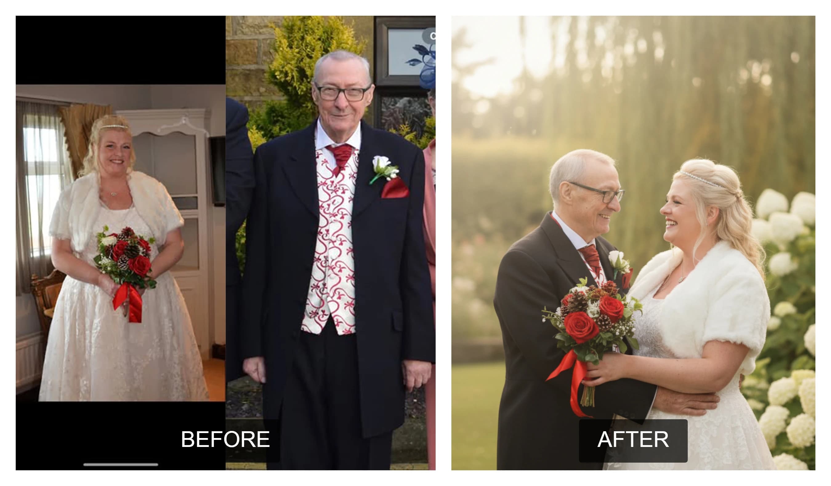 Posthumous wedding portrait